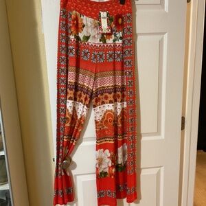 NWT Farm Rio for Anthropologie stretch palazzo pants M